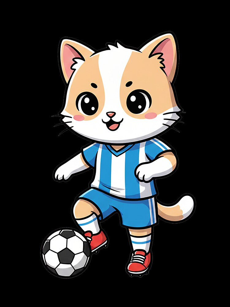 Cute Soccer Cat Cartoon by HoopeStylee