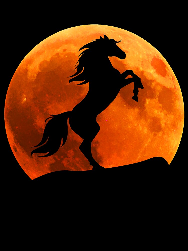 horse animal Silhouette in moon gift by alaechamlal
