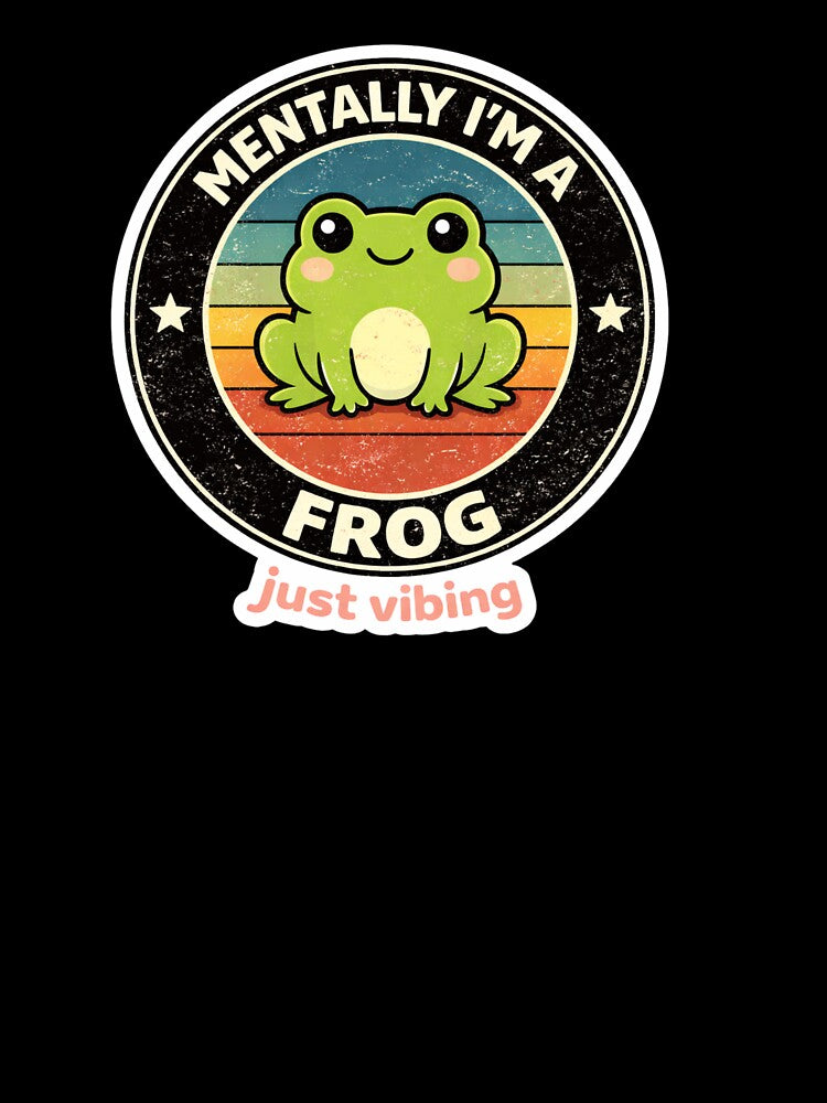 Mentally I'm a Frog Just Vibing – Vintage Frog Meme – Retro Frog Lover Gift by BetcherStudio