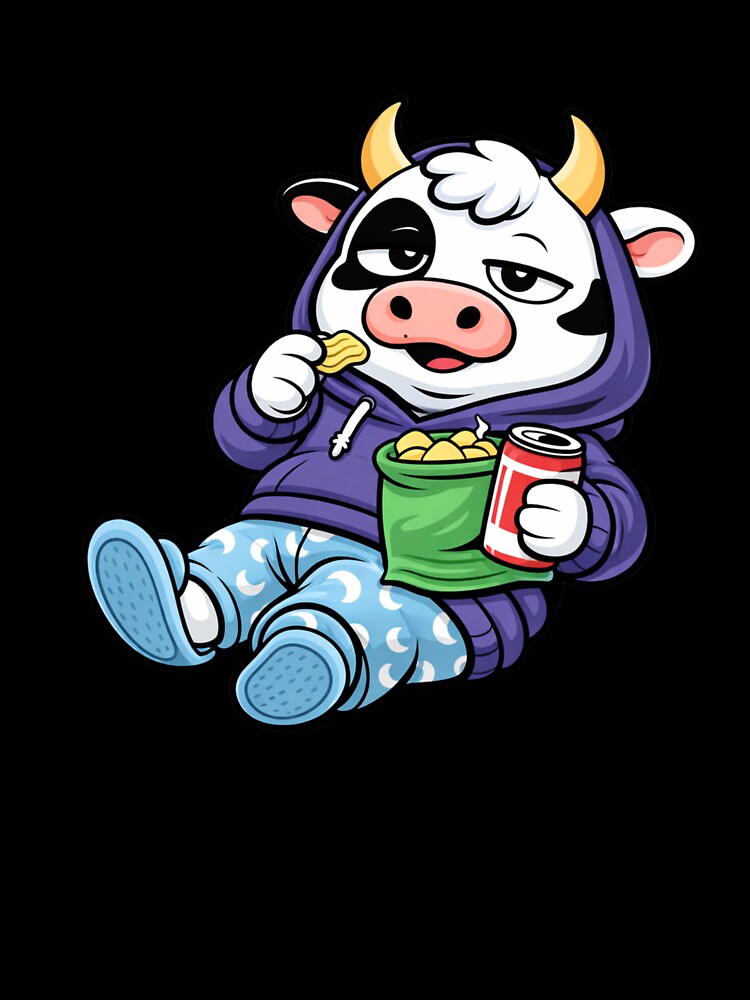 Lazy Weekend Cow – Cute Mascot Style Cartoon | Chill Adult Vibe Design by ColorSplash123