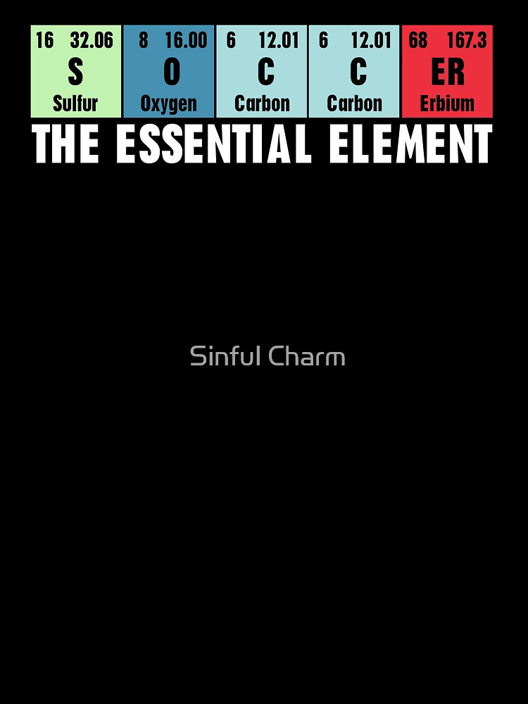 Soccer The Essential Element Periodic Table by Sinful Charm