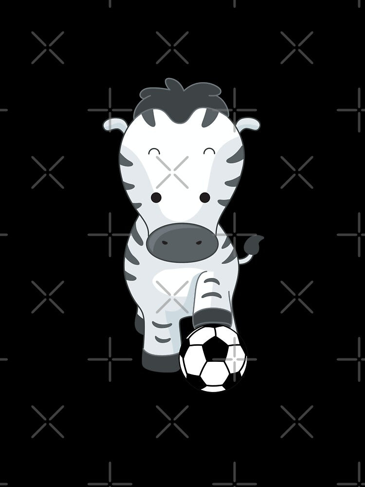 Cute Zebra Holding Soccer Ball by ijdesigns
