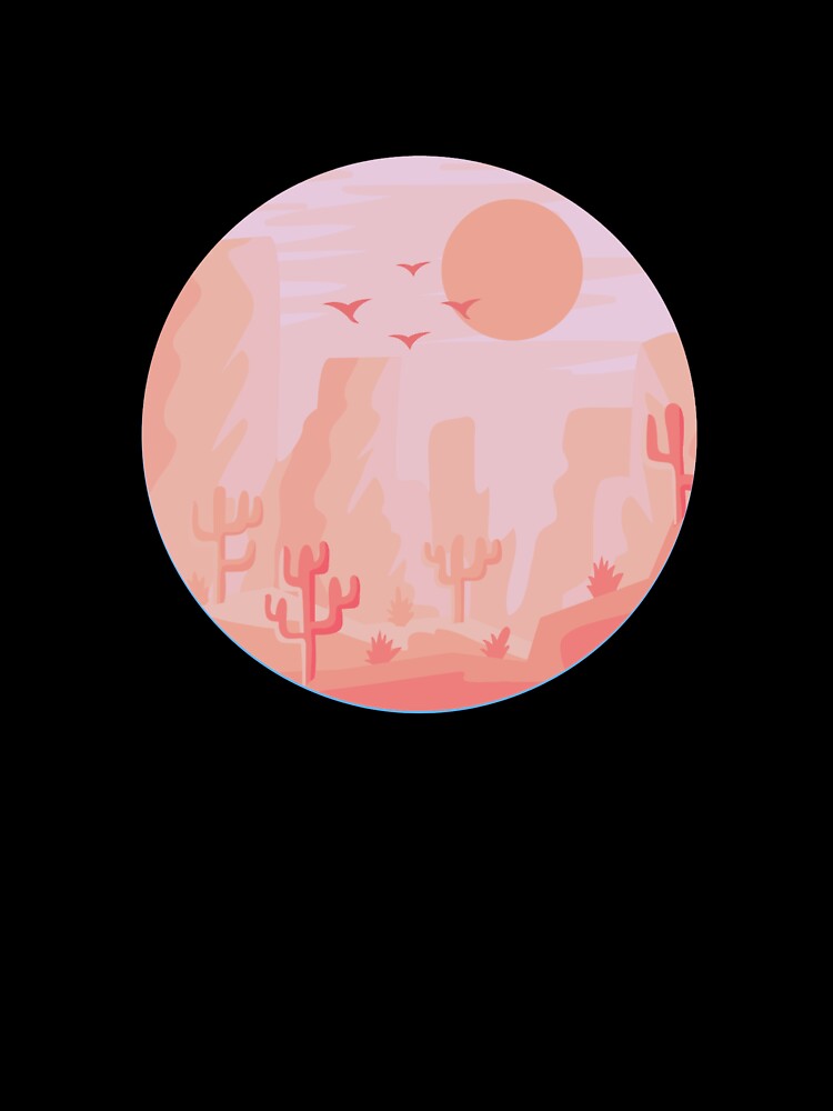 Minimal Desert Aesthetic Circle Illustration by Giota29