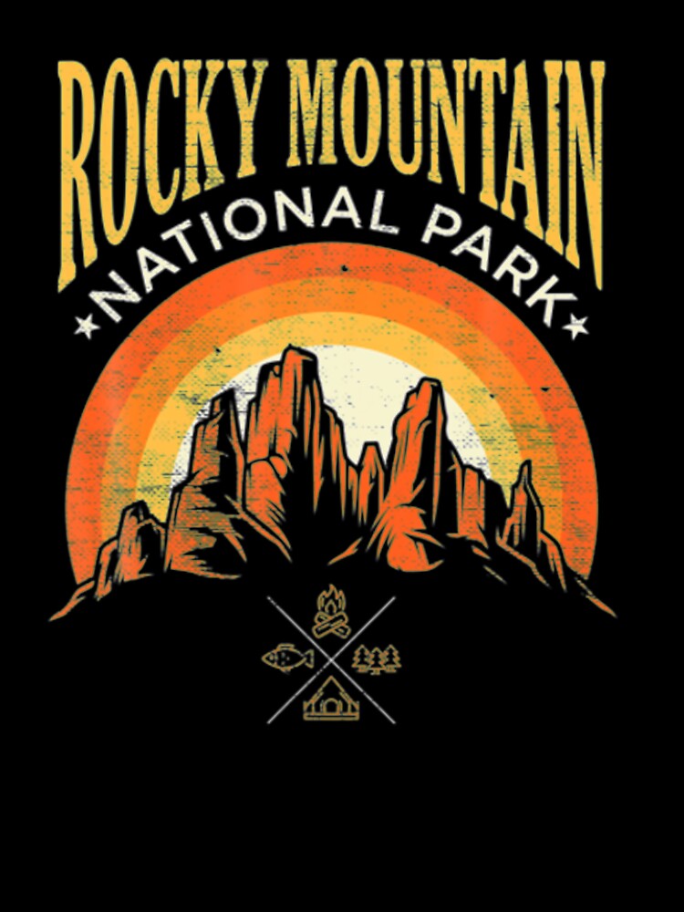 Rocky Mountain National Park Retro Sunset Clothing by Clavitaps