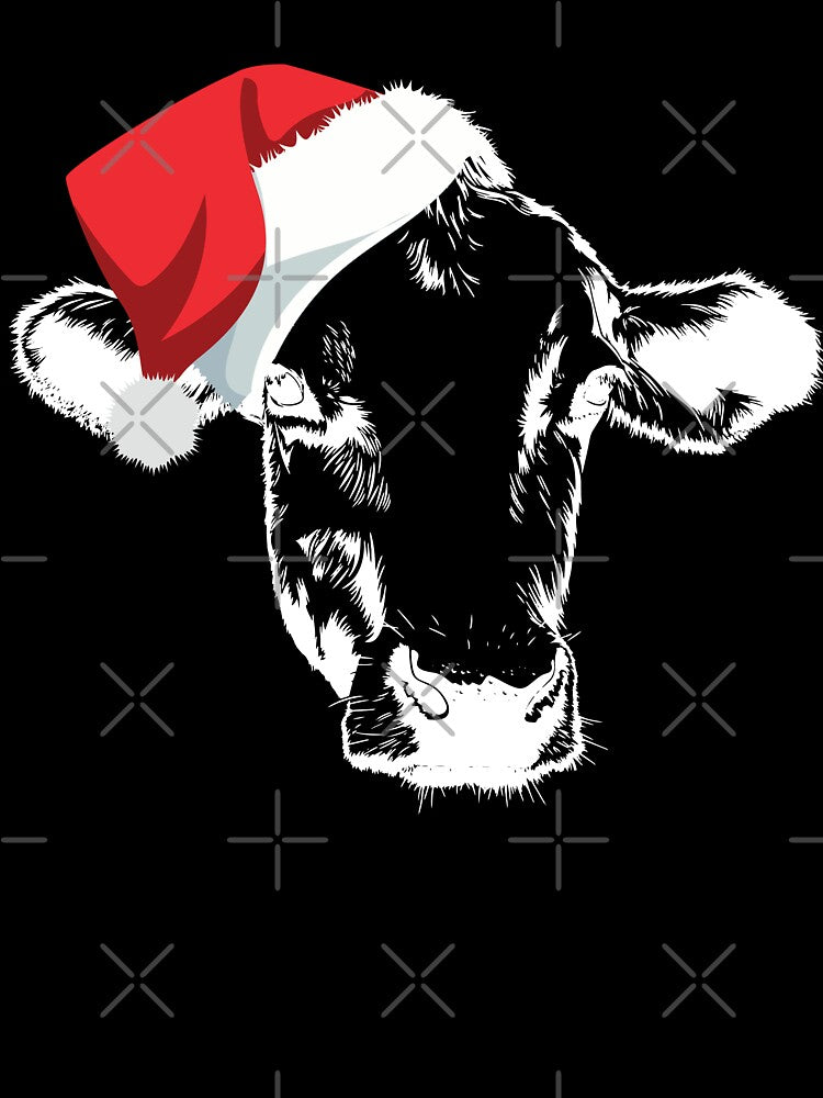 Cow Reindeer Hat Santa Funny Cow Christmas by reginaturner