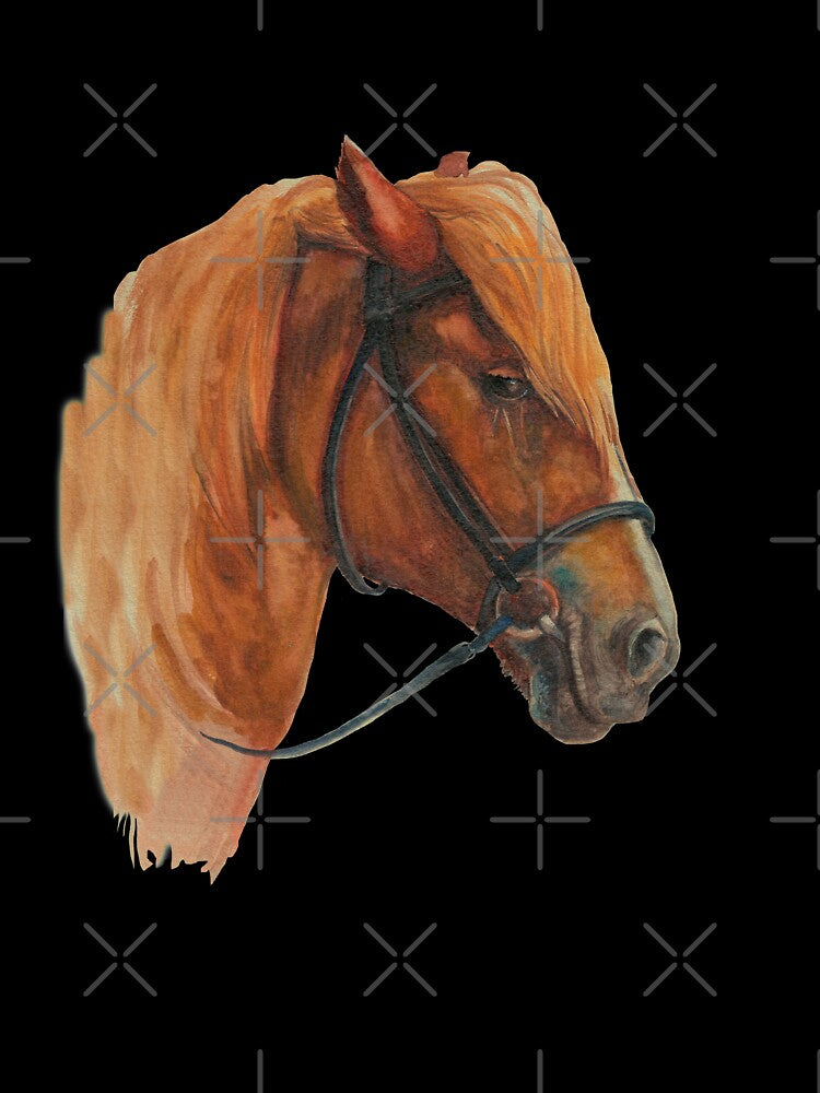 Horse Head. I love horse. Wild horse. Brown horse. Watercolor horse. Horse lover. by ZheltakovaIana