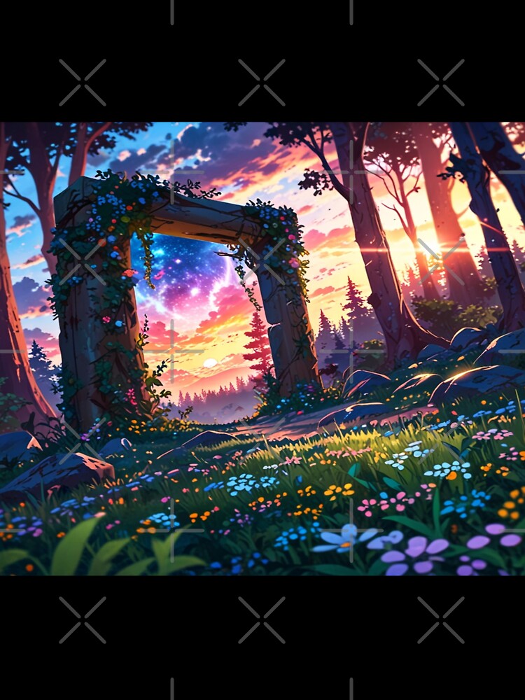 Magical Forest Portal Anime Sunset Art by Haa2789