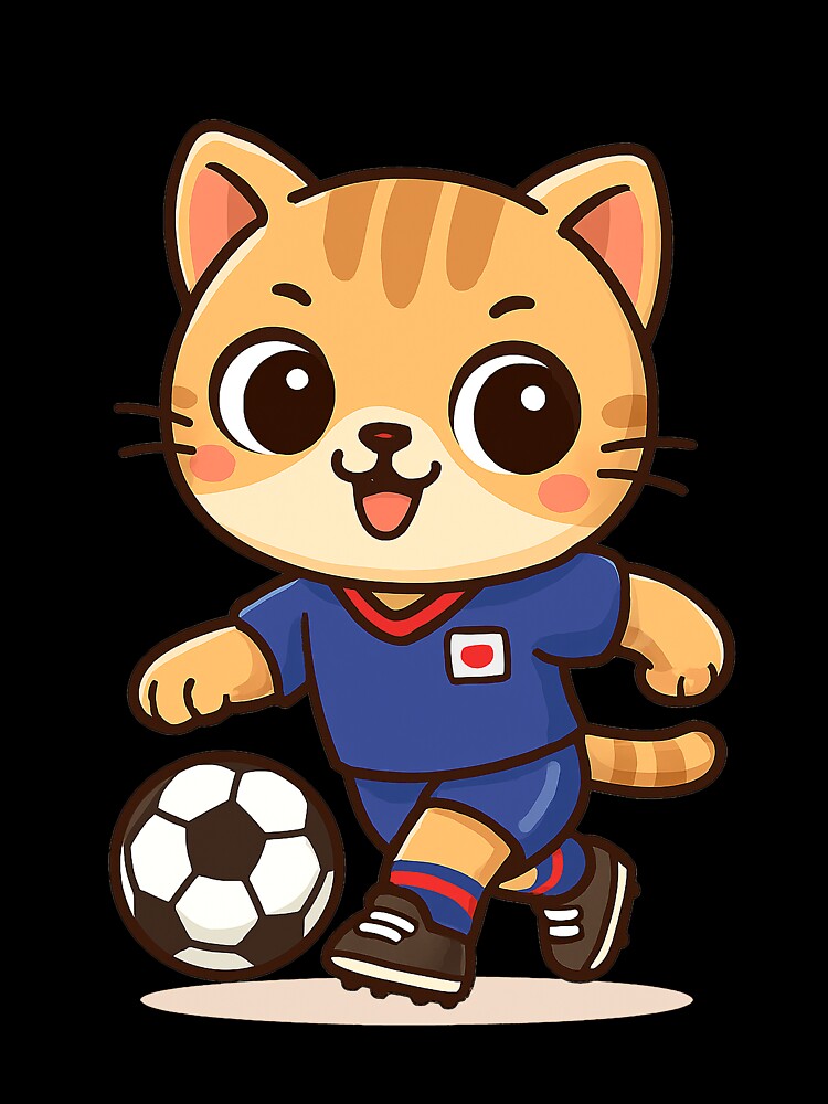 Funny Football Cat Illustration by HoopeStylee