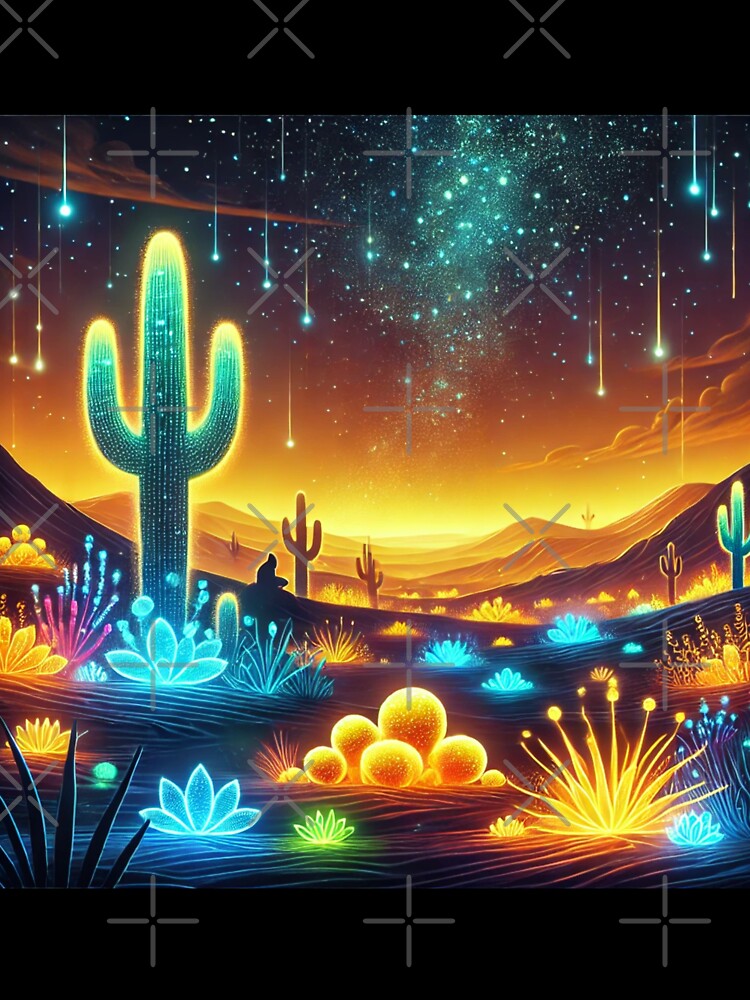 The Glowing Desert: A Neon Oasis Beneath the Stars by Meta2Physical