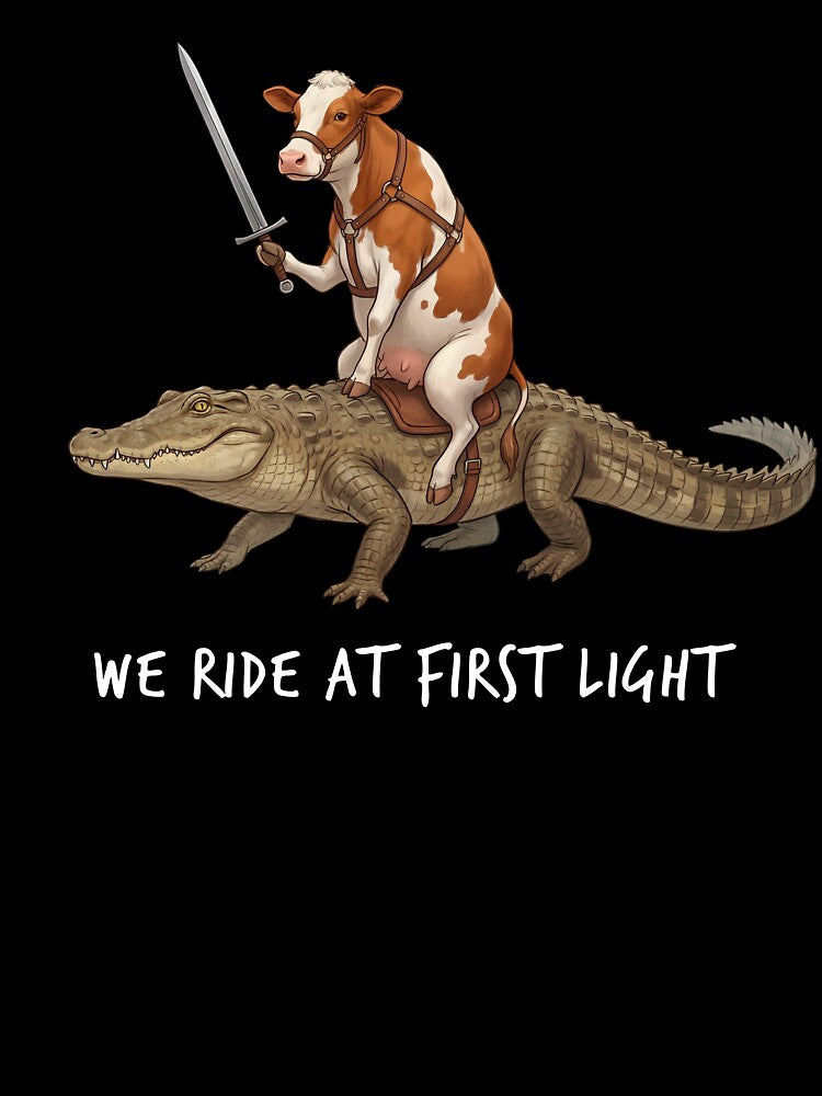 We Ride at First Light Funny Cow Crocodile Animal Lover by TerryConnells