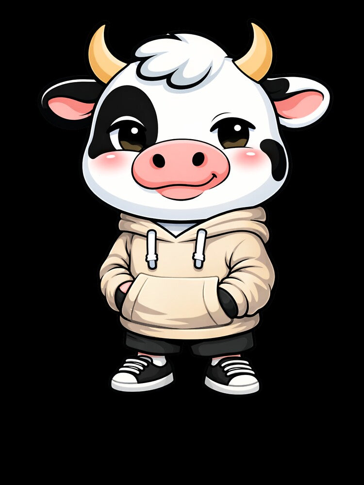 Cool Kawaii Street Cow – Cute Chibi Cow Cartoon | Minimal Lifestyle Design by ColorSplash123