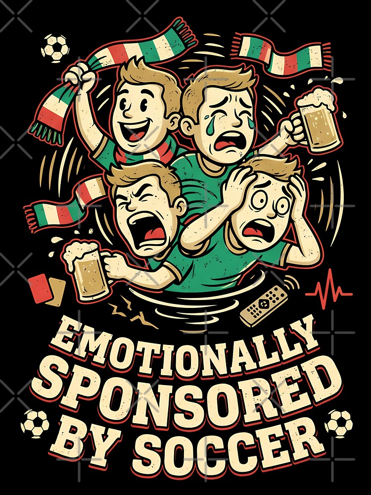 Emotionally Sponsored by Soccer – Funny Retro Football Fan Design by DesignDoodleArt