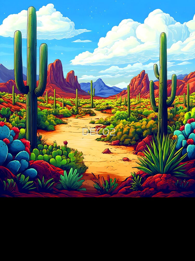 Sci-Fi Fantasy Desert Bold Edgy Colorful Landscape Art by DEC02