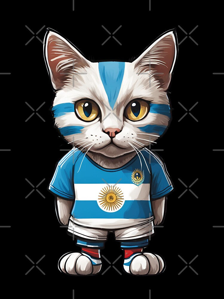 ARGENTINA Sports Team: a Cat wearing colours of Argentinian Flag D07 by PerfectDay2Play