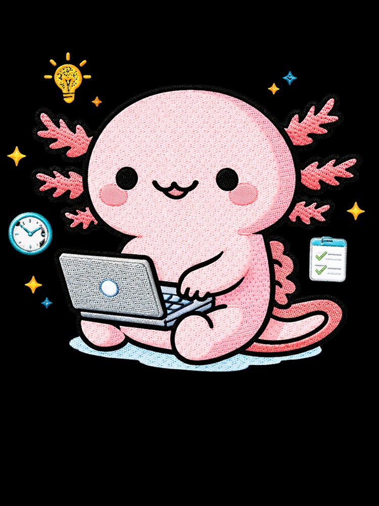 Laptop Work Axolotl – Cute Kawaii Work From Home Axolotl by ColorSplash123