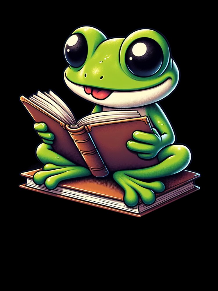Charming Bookworm Frog Illustration: A Reader’s Delight by haitrieuic96