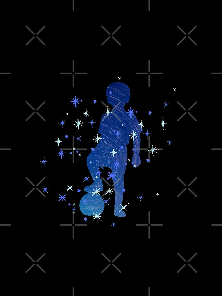Child playing football blue stars by Chayan