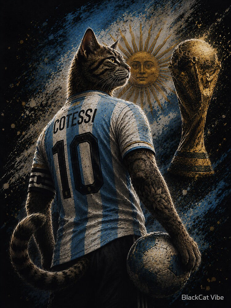Football Cat #10 Champion | Cotessi Sports Art by BlackCat Vibe