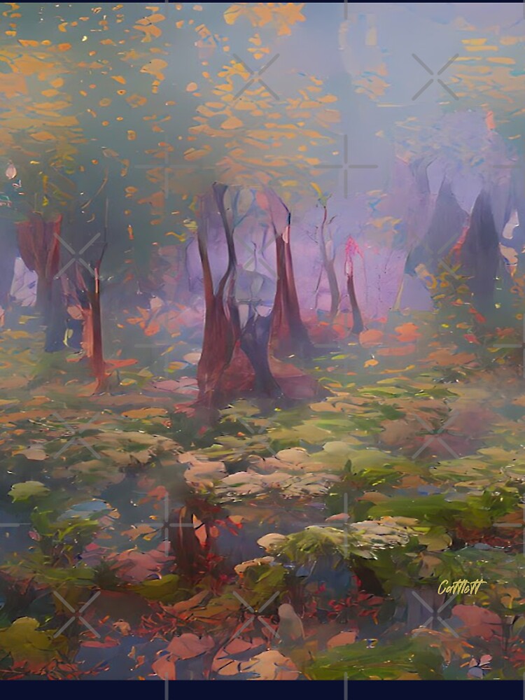 Fog Mist - Painting of Trees - Painting of Foggy Forest by CattlettArt