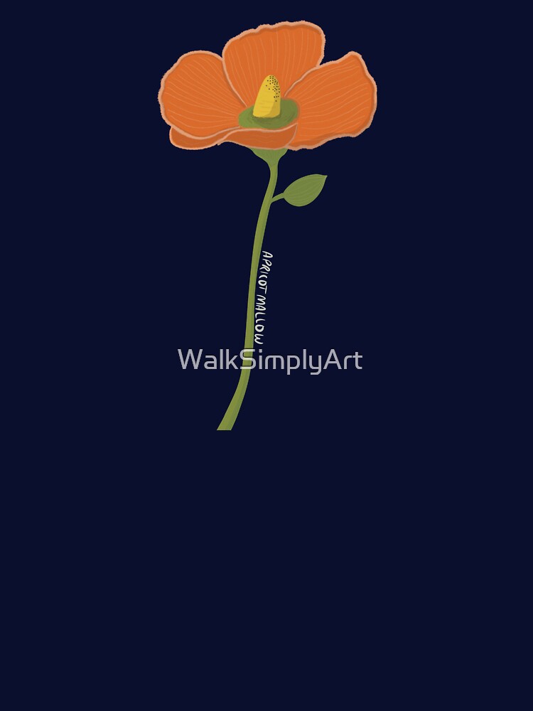 Colorful Apricot Mallow Wildflower Design by WalkSimplyArt