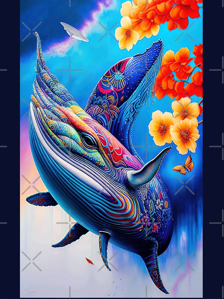 Colorful Psychedelic Whale by headstock