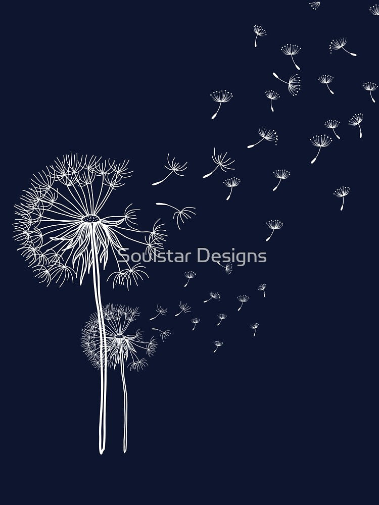 Dandelions Blowing in the Wind in White by Soulstar Designs