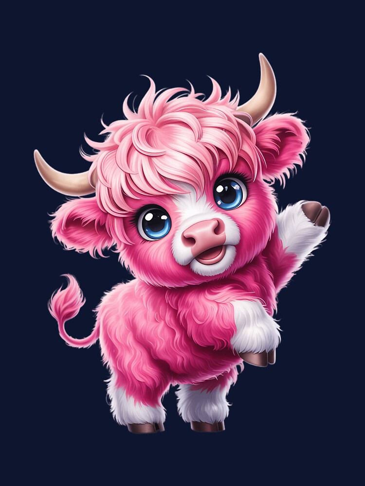 Dabbing Highland Cow Girls Kids Boys Valentines Day by Morphologiona