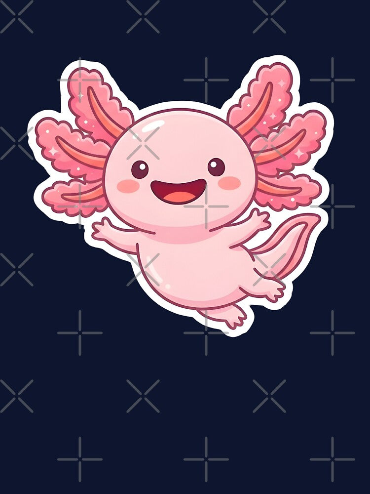 Happy Axolotl - Cute Kawaii Pastel Sticker Design by WowDezign