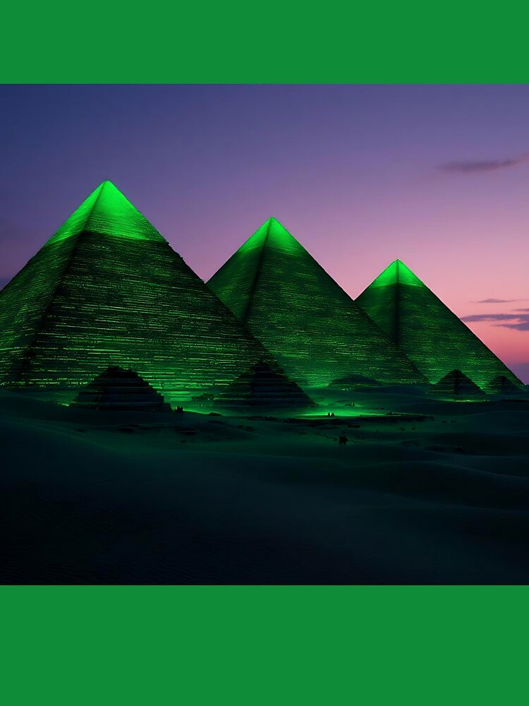 a green desert with a pyramid by Zalan27