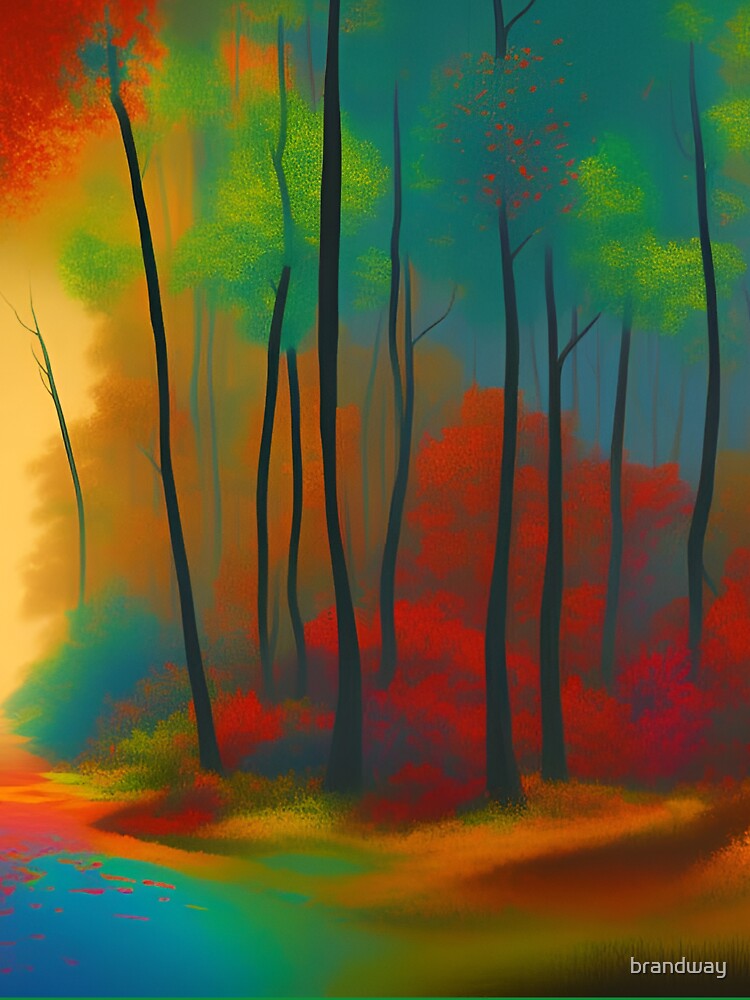 A forest full of trees in bright colors by brandway