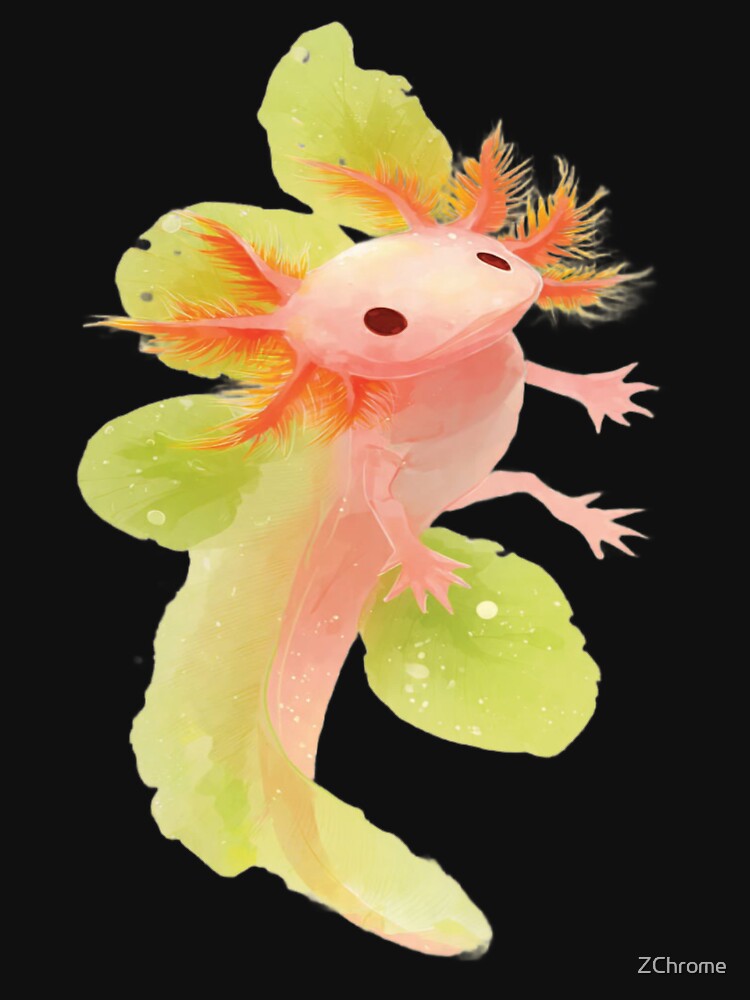 Pastel Axolotl Dream | Kawaii Watercolour Floating Axolotl | Soft Ethereal Aesthetic by ZChrome