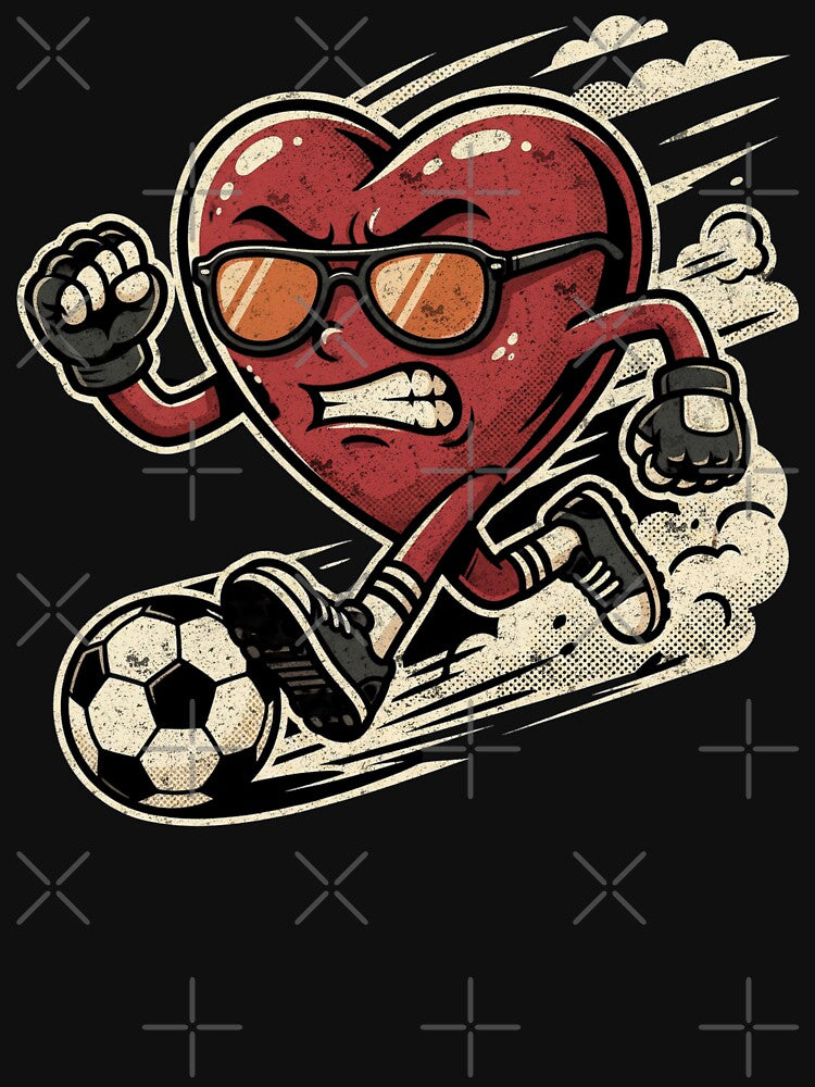 Soccer Heart Valentine Running Ball by FreshVibe Prints