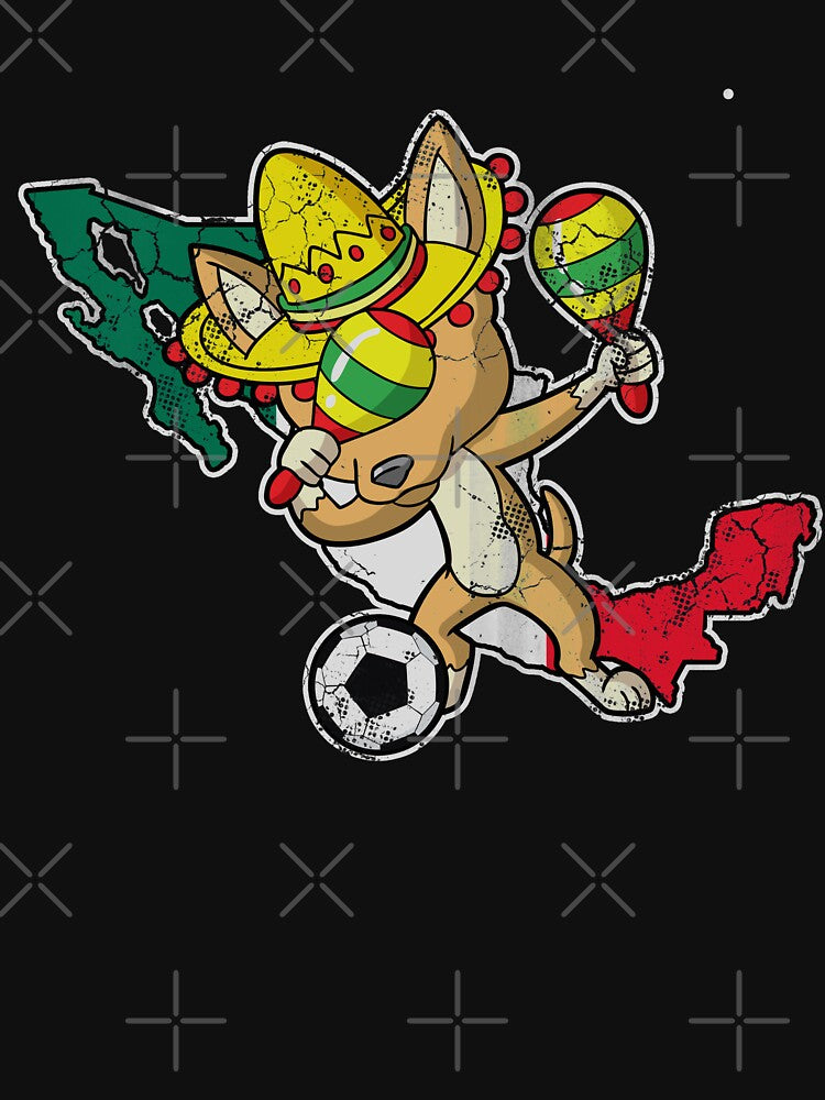 Dabbing Soccer Chihuahua Mexico Flag by frittata