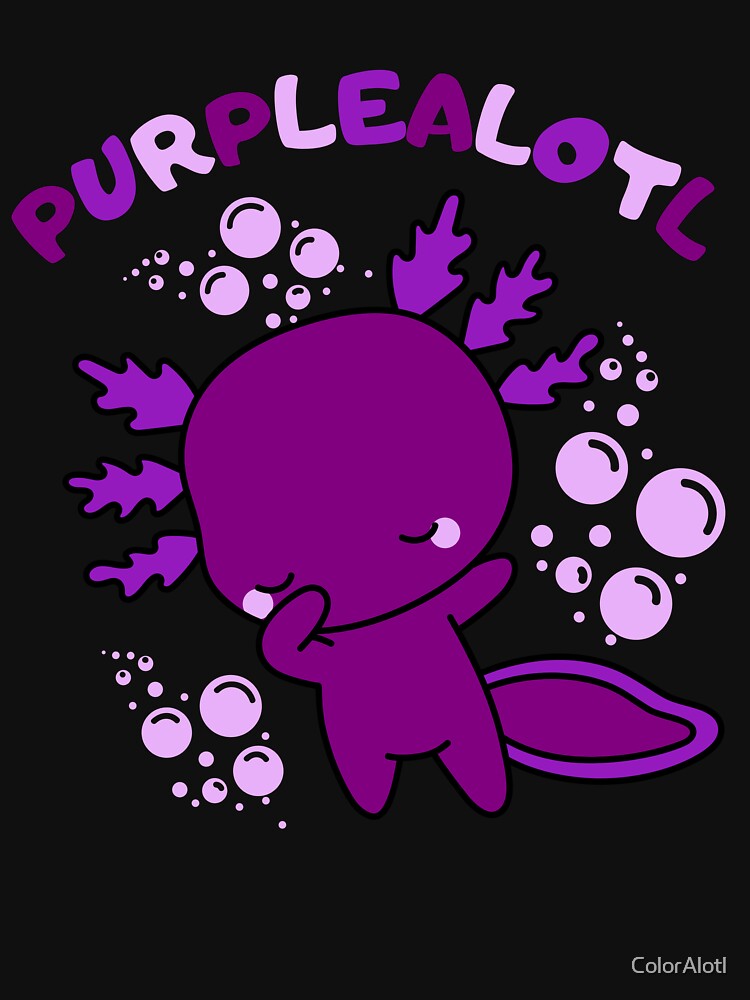 Cute cartoon baby purple Axolotl funny pun by ColorAlotl