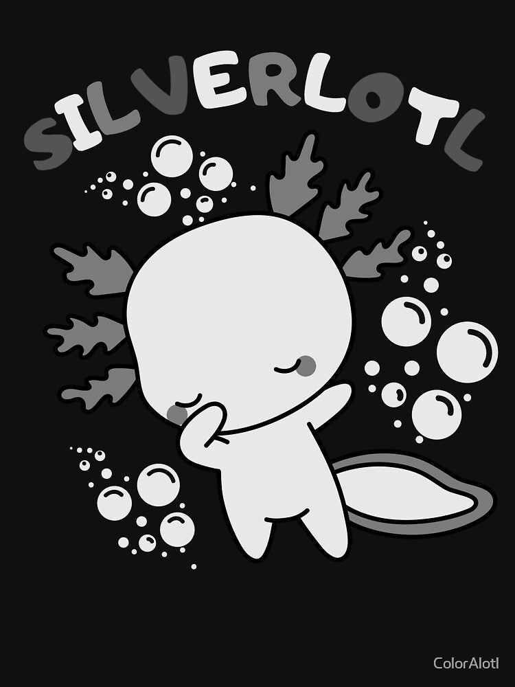Cute cartoon baby silver Axolotl funny pun by ColorAlotl