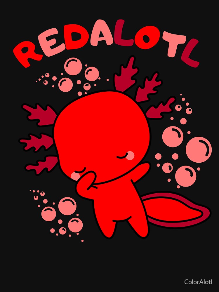 Cute cartoon baby red Axolotl wordplay by ColorAlotl