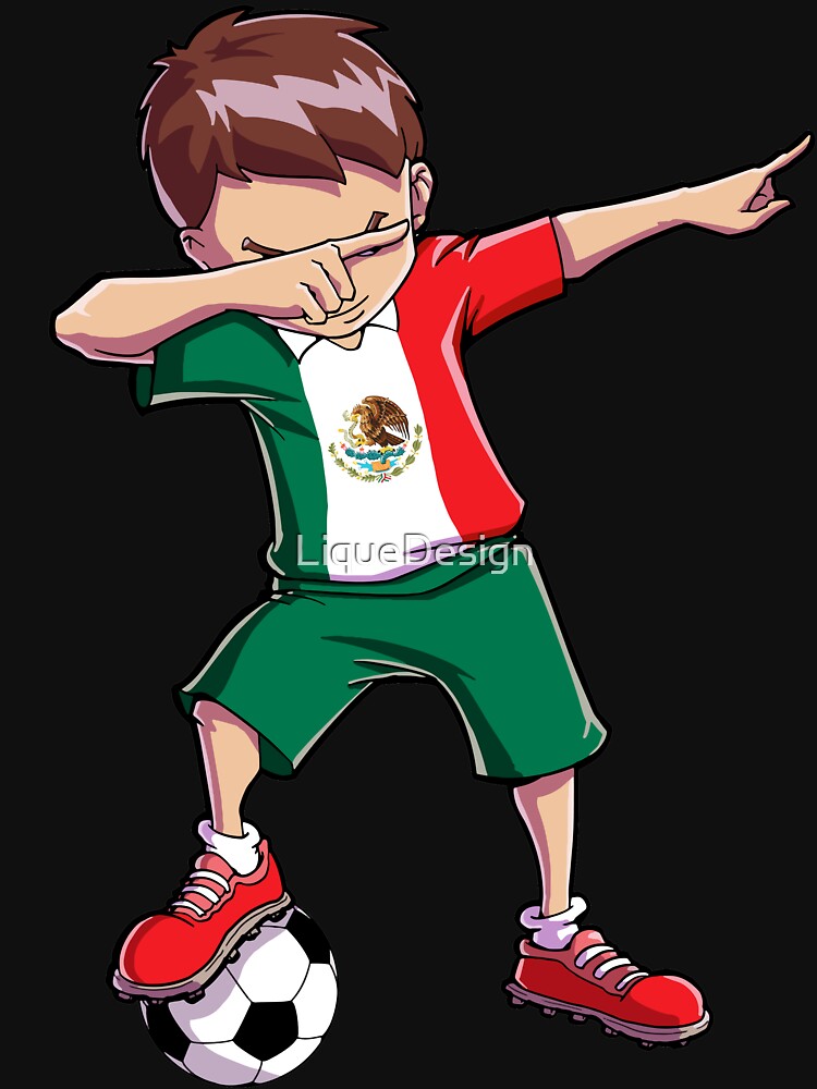 Dabbing Soccer T shirt for Boys Mexico Mexican Football Gift by LiqueGifts
