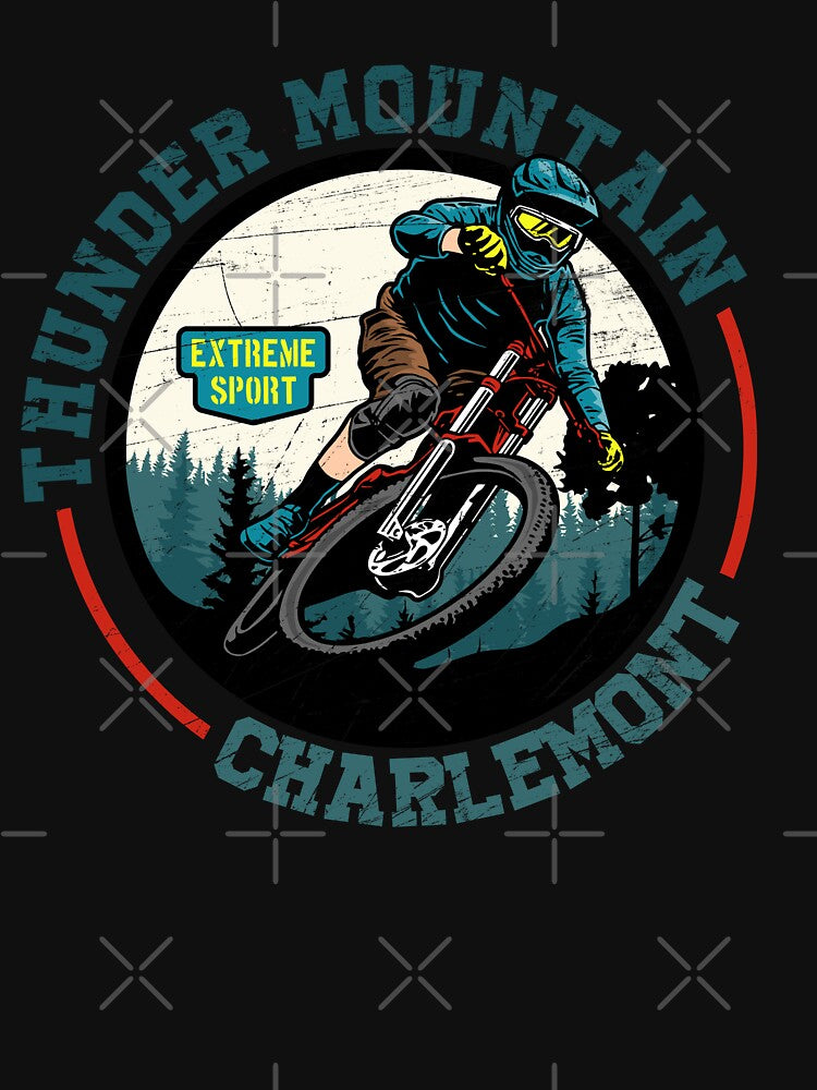Vintage Retro Thunder Mountain Charlemont Mountain biking bmx mtb trails mouintain cycling by Munchy Codex