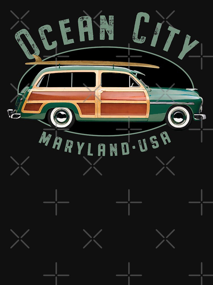 Ocean City Maryland Vintage Surfing Design by Futurebeachbum