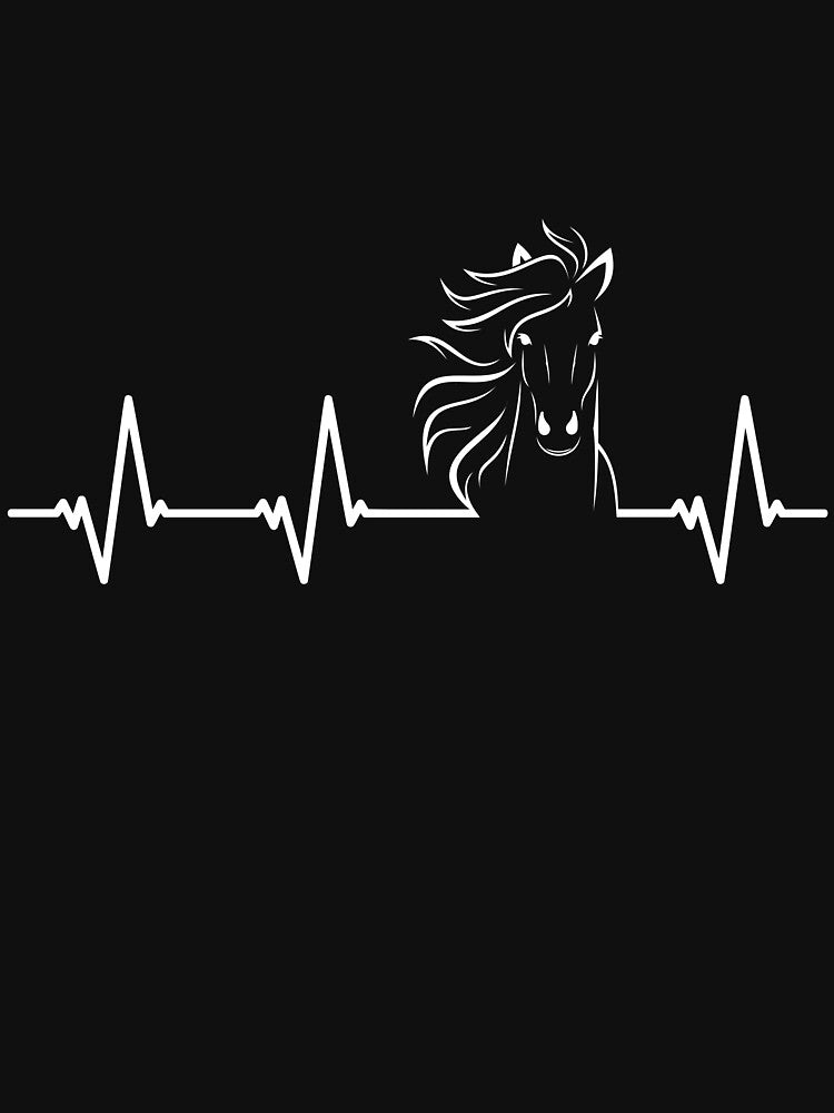 Horse Heartbeat Gift T-Shirt by LazyGreyBear