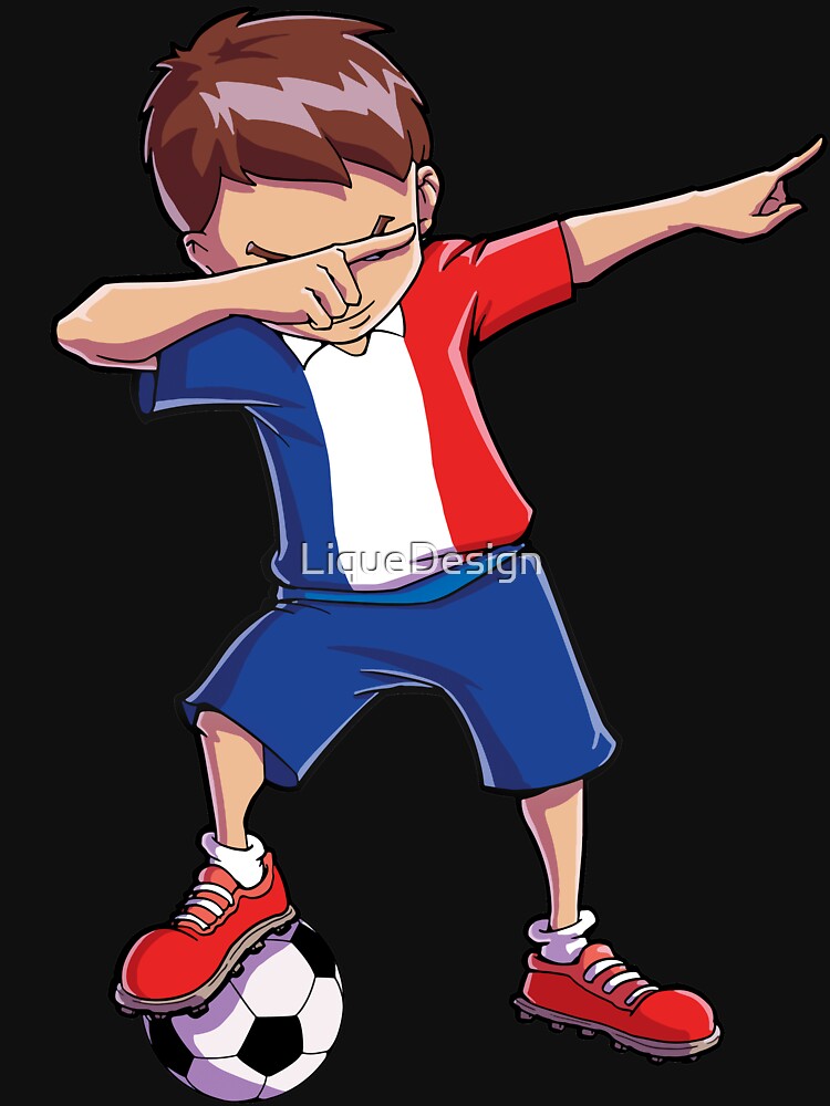 Dabbing Soccer T shirt for Boys France French Football Gifts by LiqueGifts