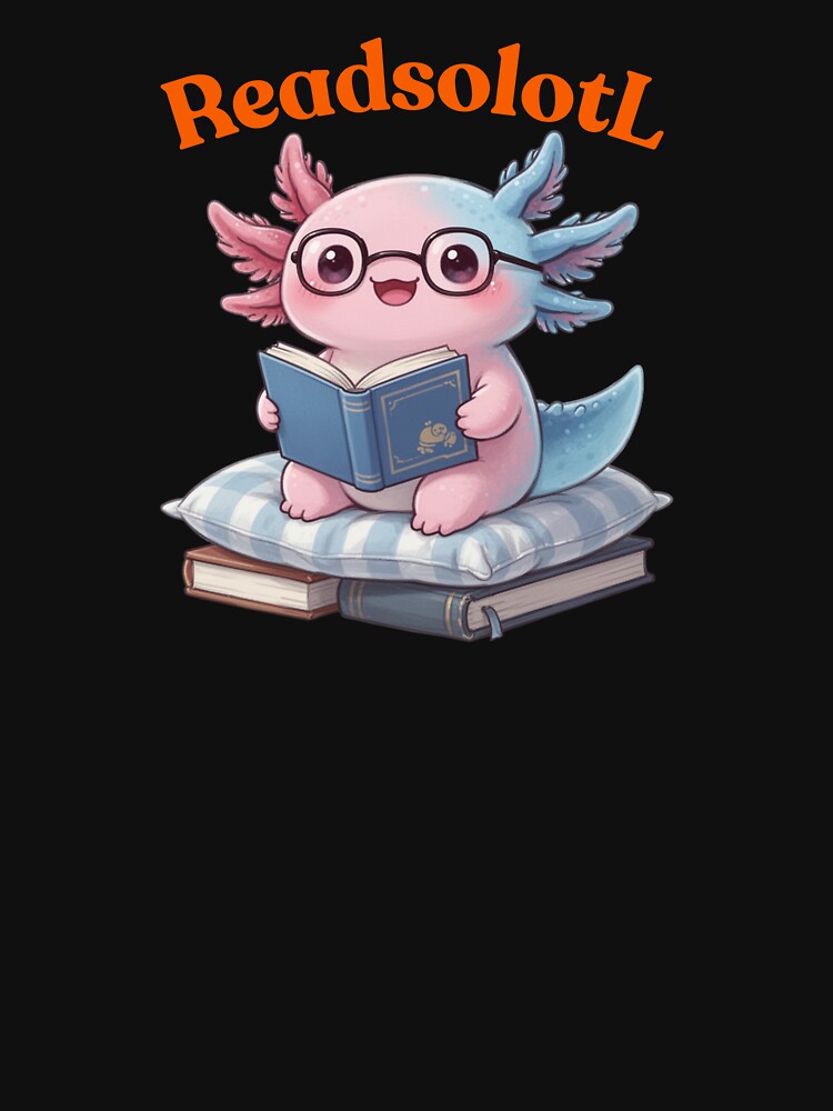 Readsolotl sticker. Cute axolotl reading book by SkyTrailKin