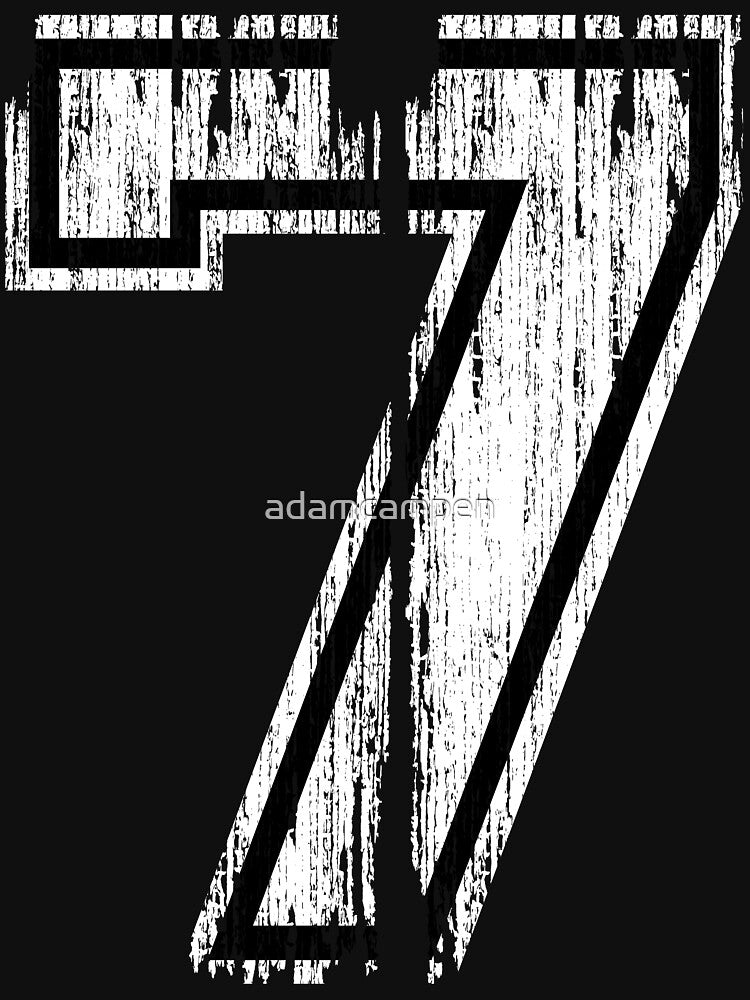 White Distressed Sports Number 7 by adamcampen