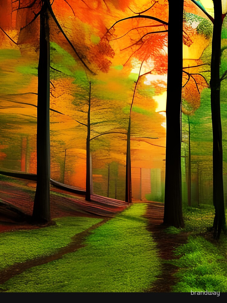 Yellow trees in the forest by brandway