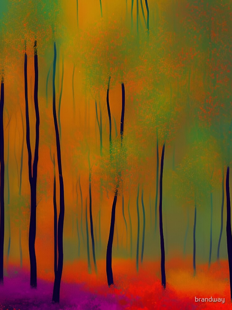 Autumn colorful forest in the morning by brandway