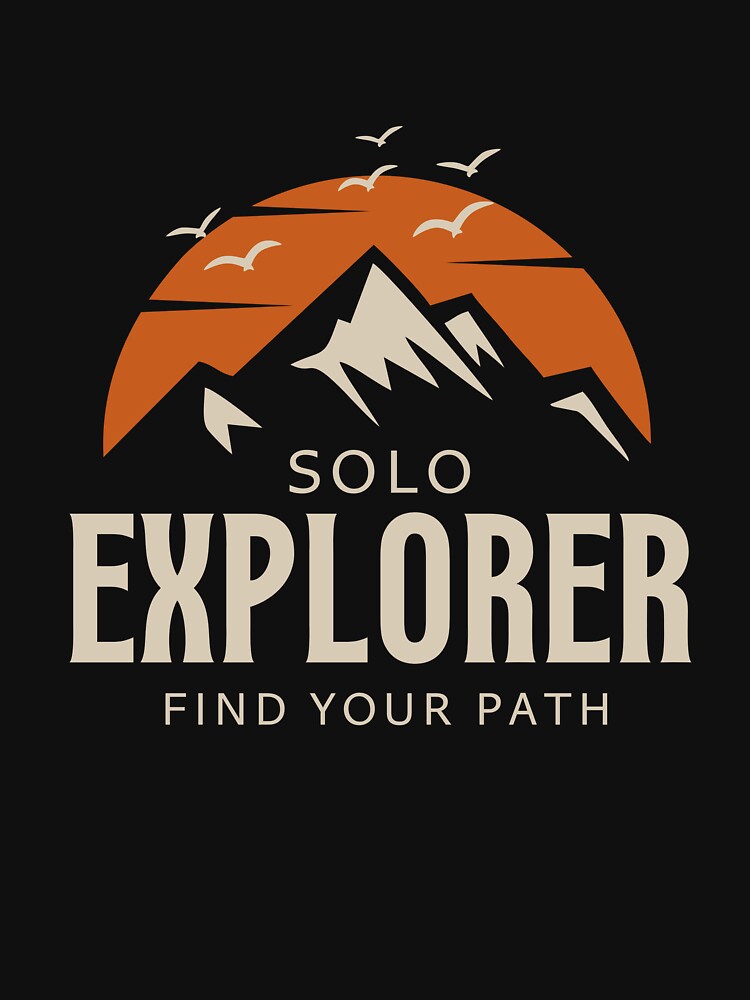 Solo Explorer – Mountain Horizon Minimalist Adventure Design by VinciLab