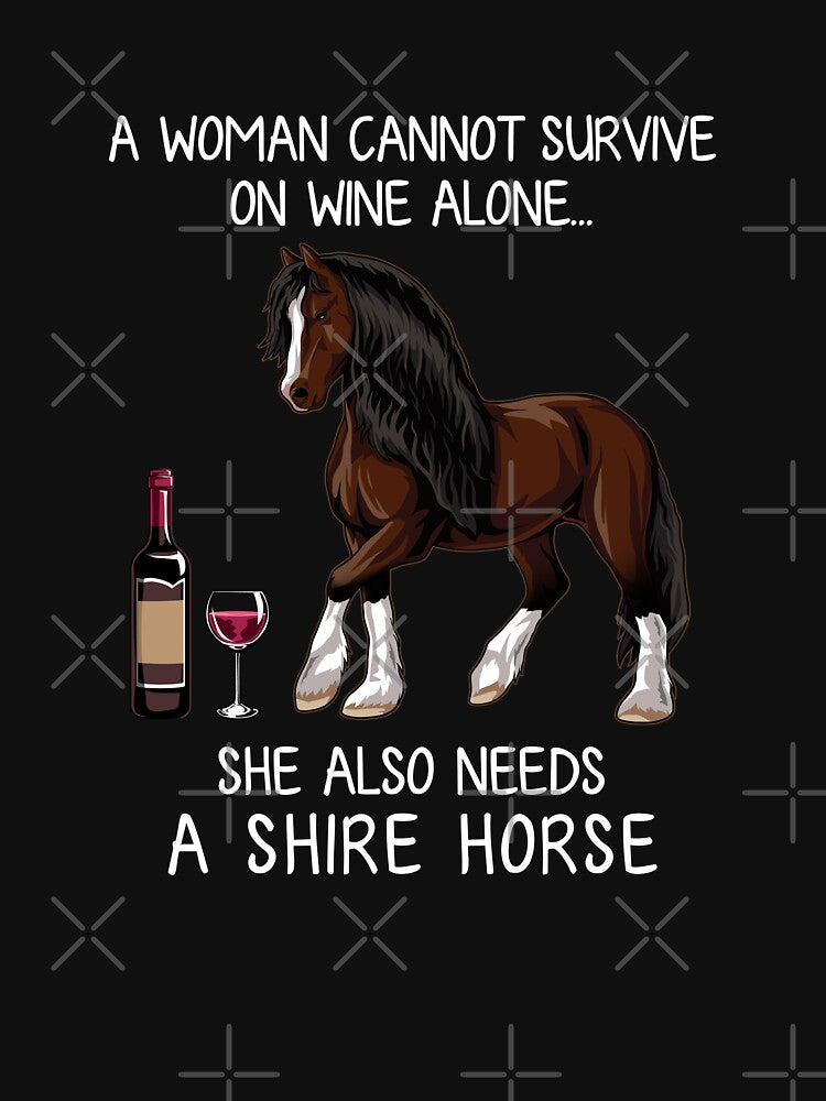 Shire horse and wine funny horse by TeeDoozy