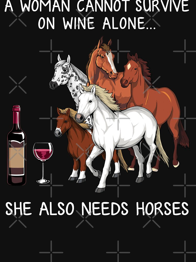 Funny Women Horses and wine by TeeDoozy
