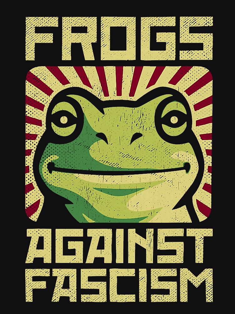 Frogs Against Fascism Retro Protest Poster by Han1986