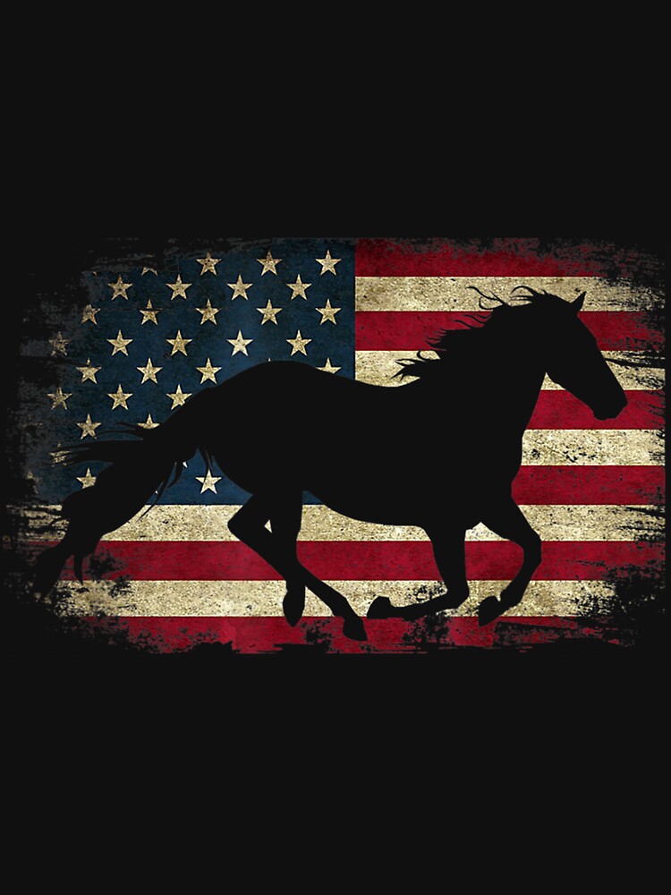 Horse American Flag USA Patriotic Animal Funny Horses Lover by MarkHudson78